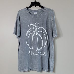 Grey Fall Thankful Tee L